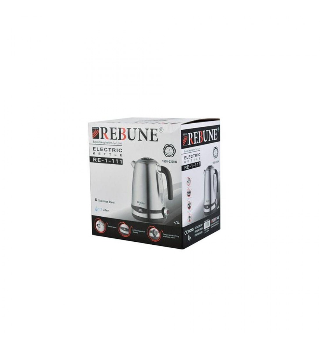 Rebune Electric Kettle 2200 Watt 220 Volt 1.7 Liter